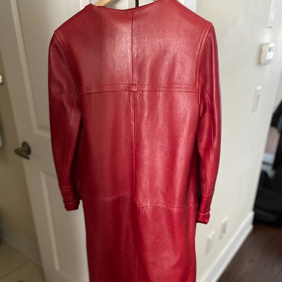 Tara Jarmon Red Leather Jacket - Picture 3 of 4